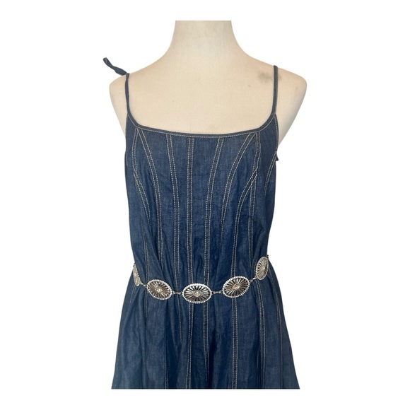 Like New!! Free People, Denim Dreams Midi Dress, Size L - Picture 7 of 7